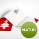 Weihnachtskarte gefaltet natur