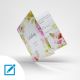 Hochzeitskarte quadratisch Blumen-Motiv