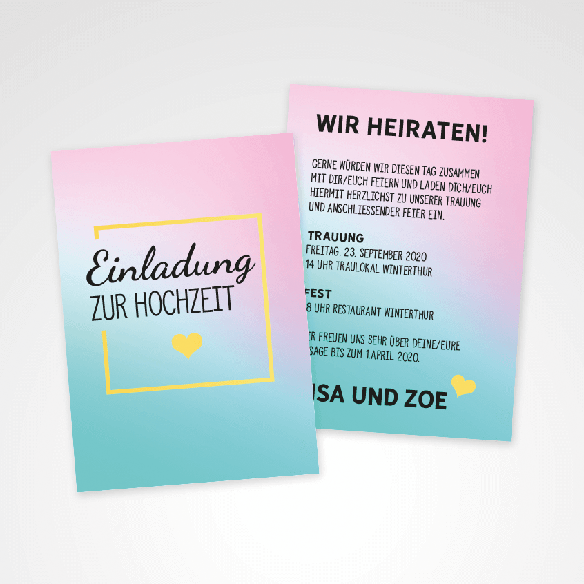 Hochzeitseinladung A5 Seelenverwandt