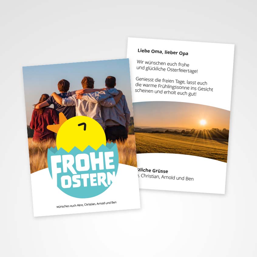 Osterkarte A5 hoch Küken