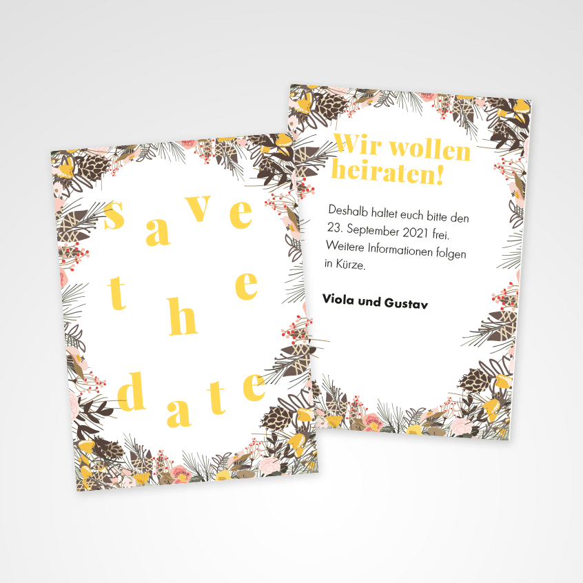 Save the date A6 Hochzeitskranz