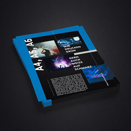 Flyer in weiss gedruckt